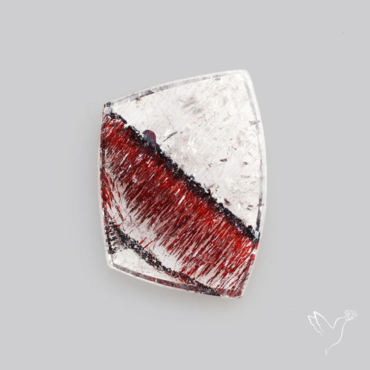 Lepidocrocite in Quartz Rare Gemstone Deep Saturated Red Lepidocrocite