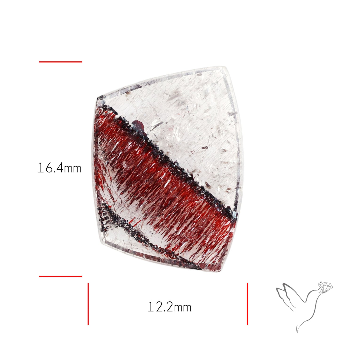 Lepidocrocite in Quartz Rare Gemstone Deep Saturated Red Lepidocrocite
