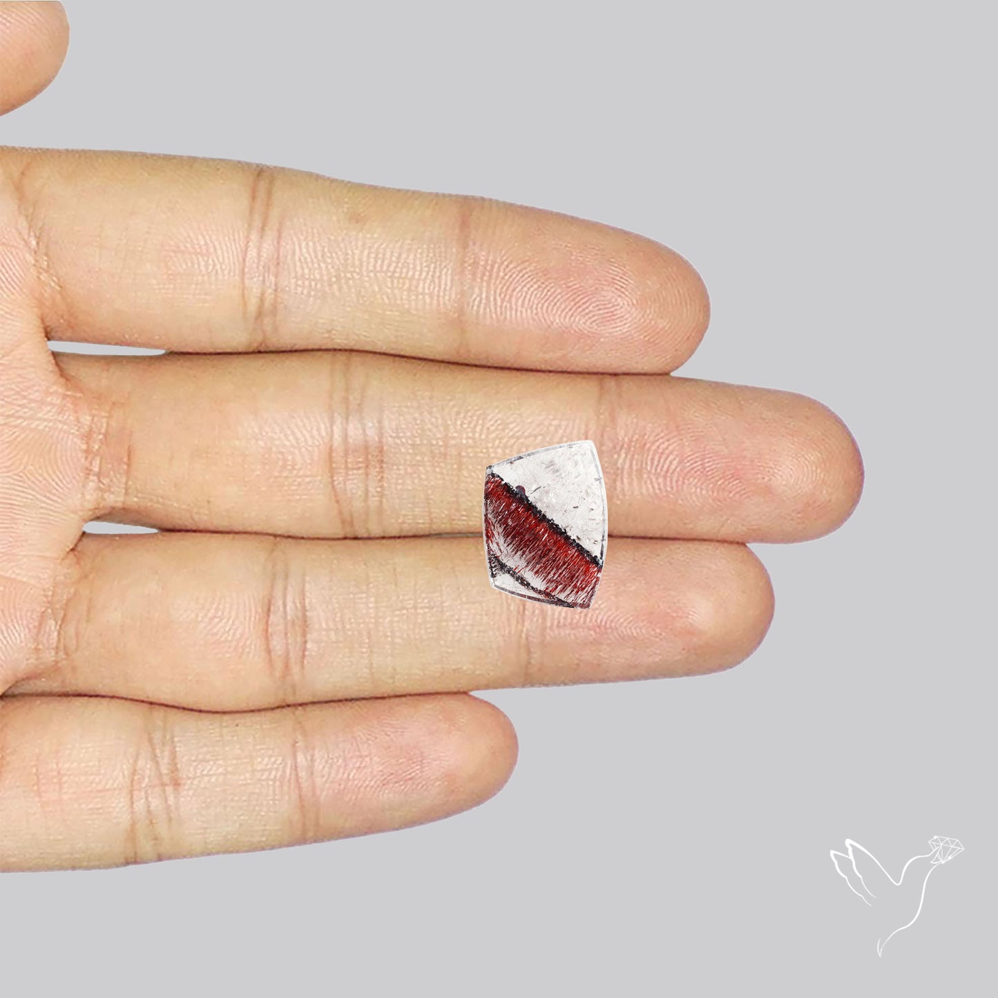 Lepidocrocite in Quartz Rare Gemstone Deep Saturated Red Lepidocrocite
