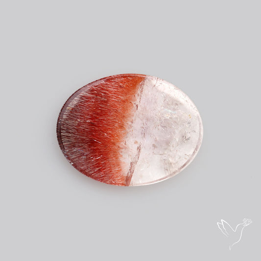Lepidocrocite in Quartz Rare Gemstone Deep Saturated Red Lepidocrocite