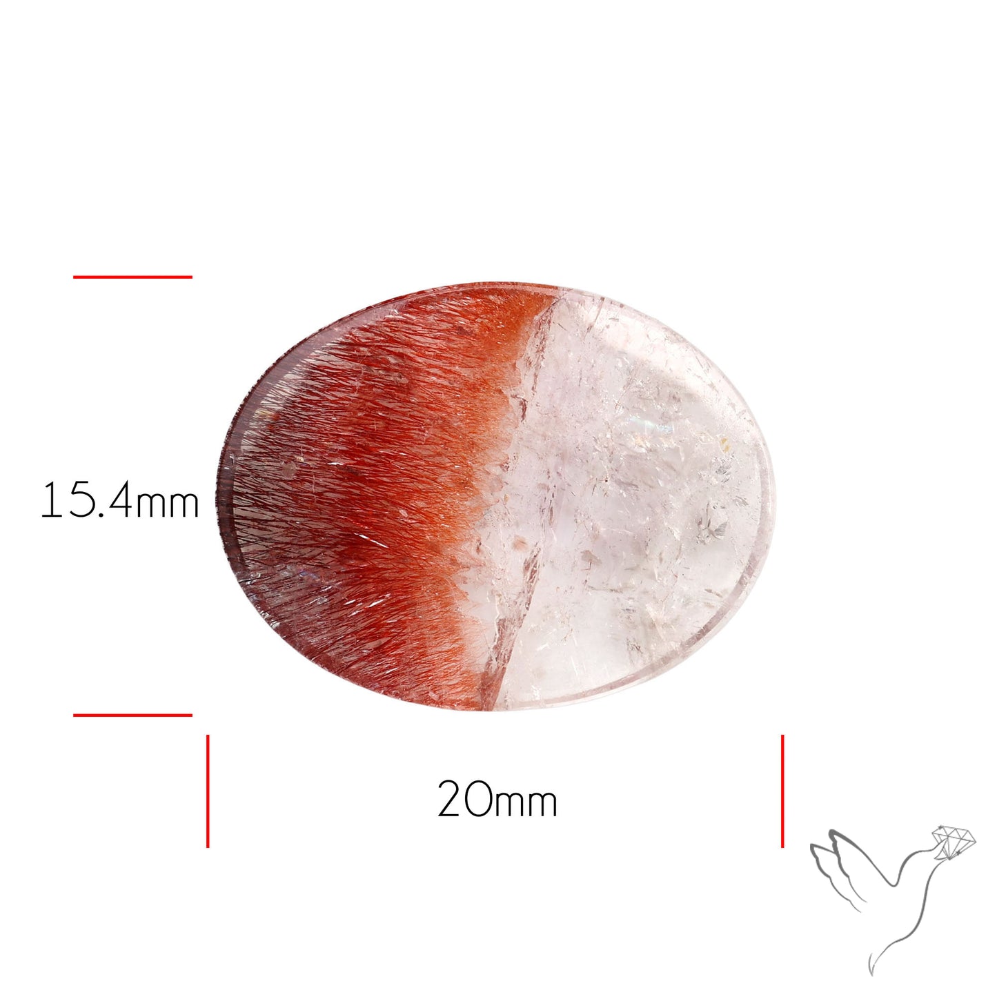 Lepidocrocite in Quartz Rare Gemstone Deep Saturated Red Lepidocrocite