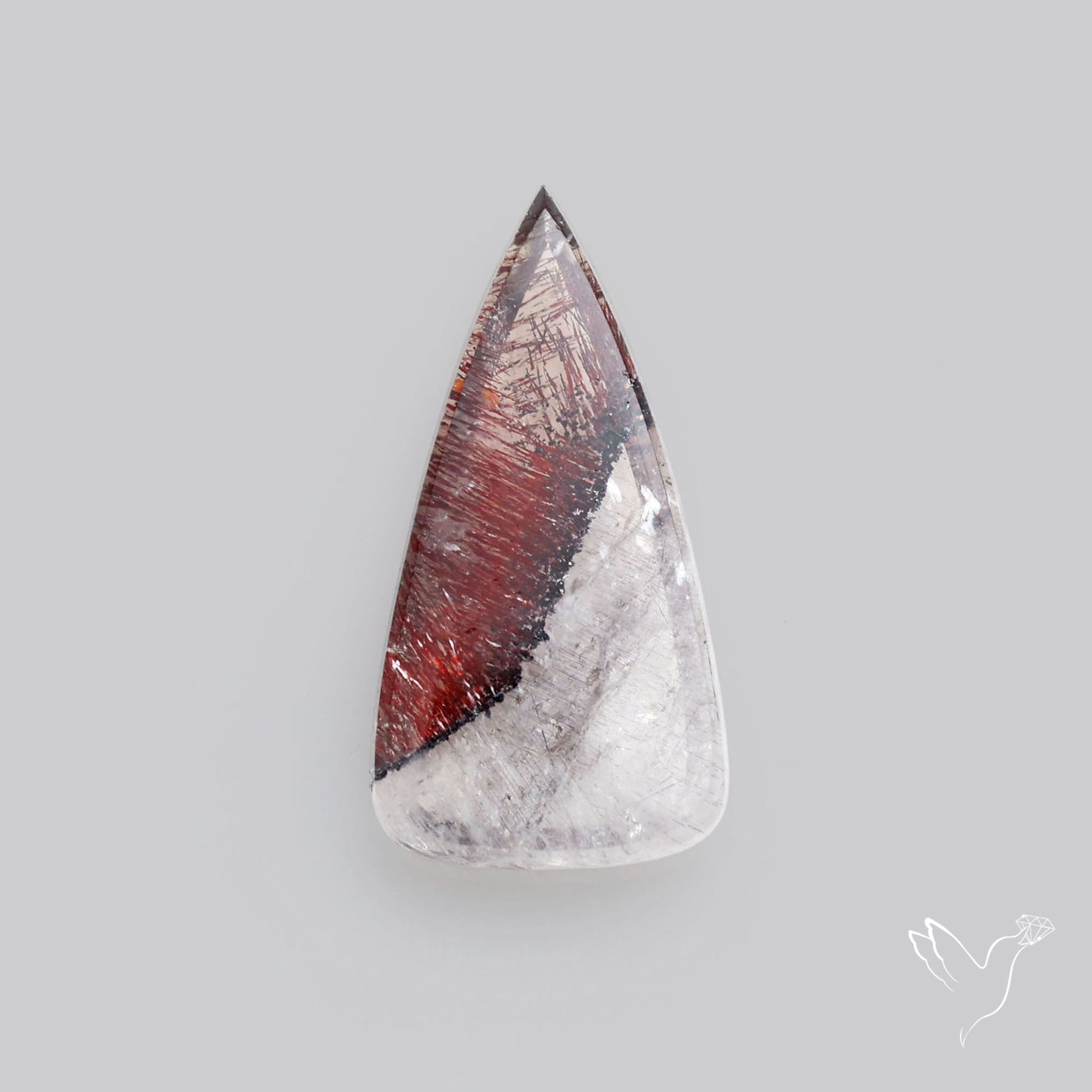 Lepidocrocite in Quartz Rare Gemstone Deep Saturated Red Lepidocrocite