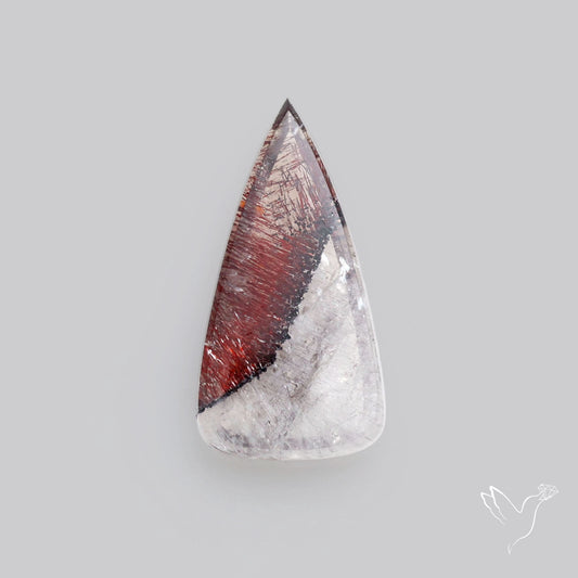 Lepidocrocite in Quartz Rare Gemstone Deep Saturated Red Lepidocrocite