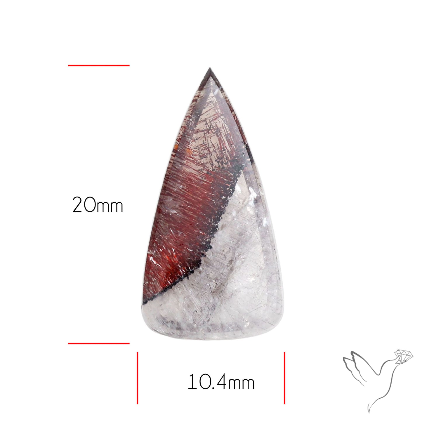 Lepidocrocite in Quartz Rare Gemstone Deep Saturated Red Lepidocrocite