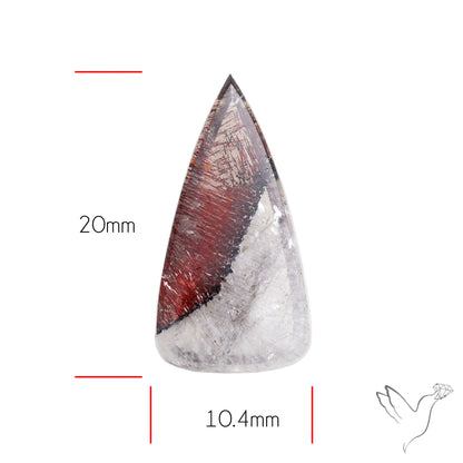 Lepidocrocite in Quartz Rare Gemstone Deep Saturated Red Lepidocrocite