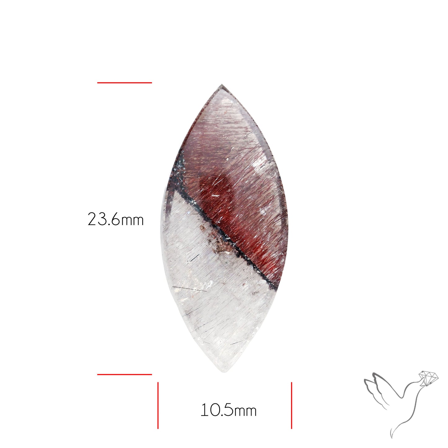 Lepidocrocite in Quartz Rare Gemstone Deep Saturated Red Lepidocrocite