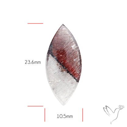 Lepidocrocite in Quartz Rare Gemstone Deep Saturated Red Lepidocrocite
