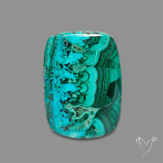 Chrysocolla In Malachite Cabochon
