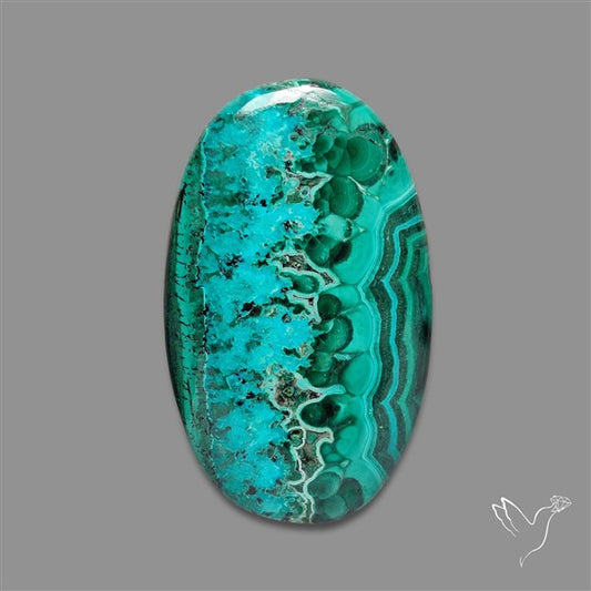 Chrysocolla In Malachite Cabochon