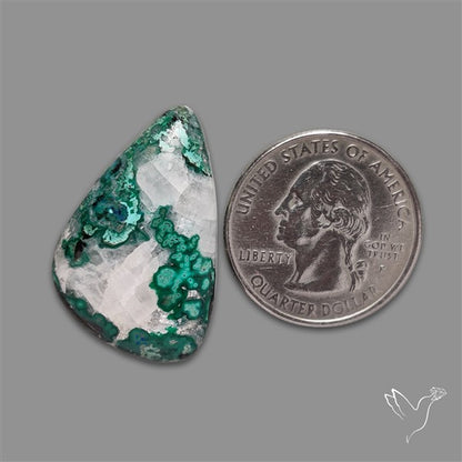 Malachite and Gemsilica with Quartz Cabochon