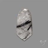Black Tourmalinated Quartz Cabochon