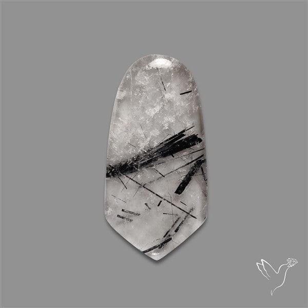 Black Tourmalinated Quartz Cabochon