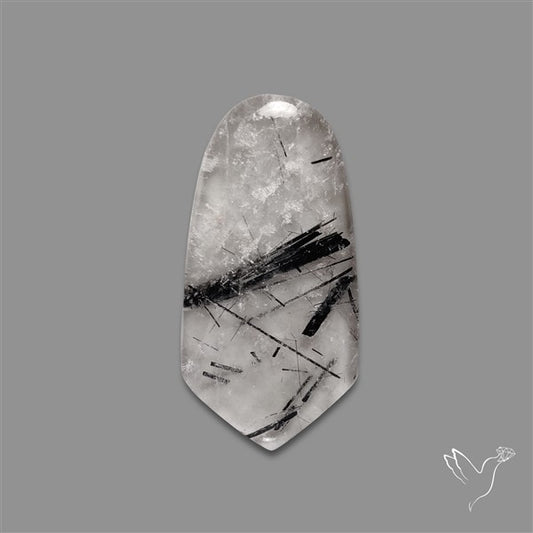Black Tourmalinated Quartz Cabochon