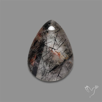 Black Tourmalinated Quartz Cabochon