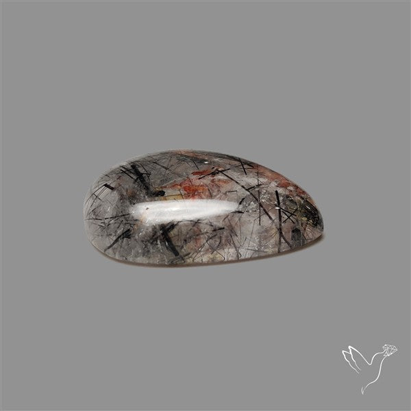 Black Tourmalinated Quartz Cabochon