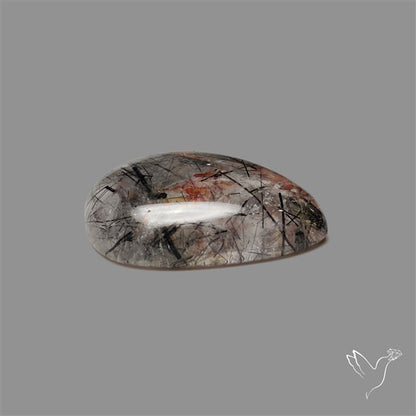 Black Tourmalinated Quartz Cabochon