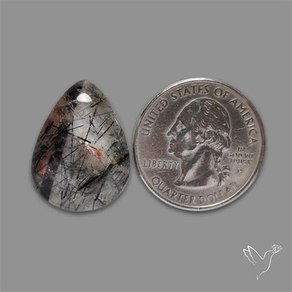 Black Tourmalinated Quartz Cabochon
