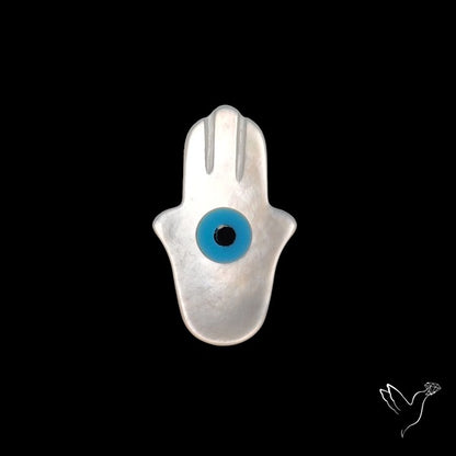 Eye Inlay Mother Of Pearl Hamsa Carving
