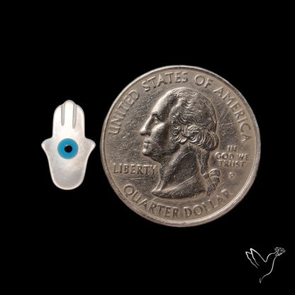 Eye Inlay Mother Of Pearl Hamsa Carving