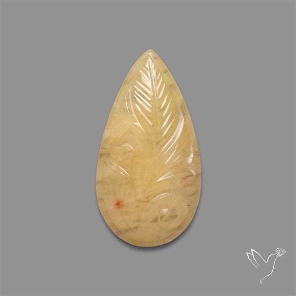 Orange Aventurine Mughal Carving