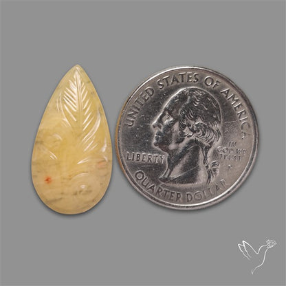 Orange Aventurine Mughal Carving