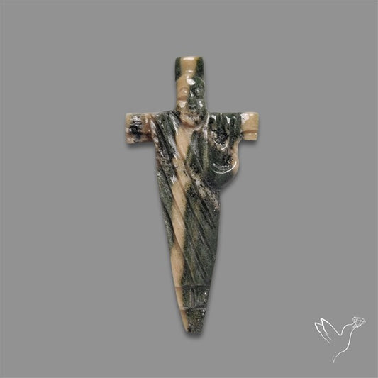 Crusifixion Cross Carving in Jasper (handcarved)