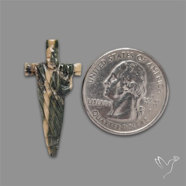Crusifixion Cross Carving in Jasper (handcarved)