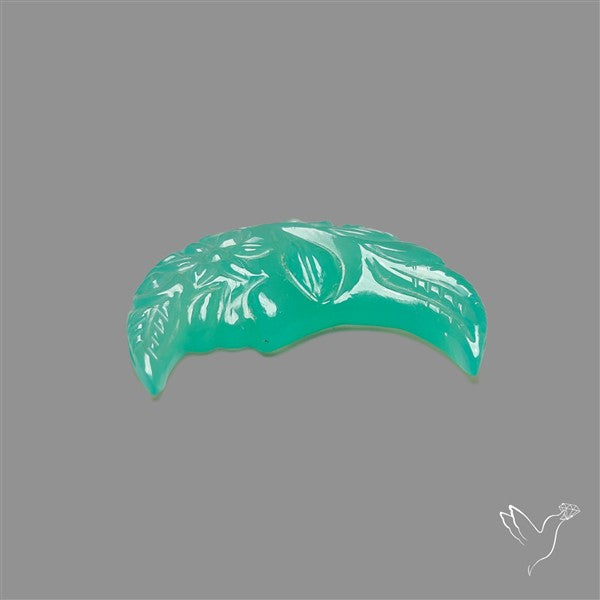 Gemmy Chrysoprase Mughal Carving Crescent