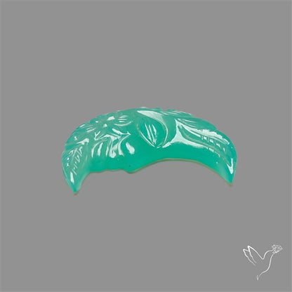 Gemmy Chrysoprase Mughal Carving Crescent