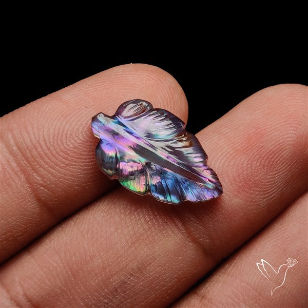 Dichroic Glass Leaf Carving