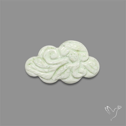 Citron Chrysoprase Mughal Carving Cloud