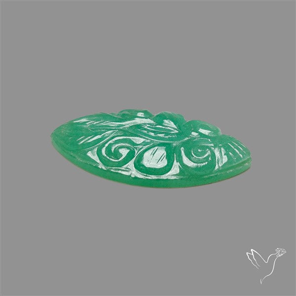 Gemmy Chrysoprase Mughal Carving