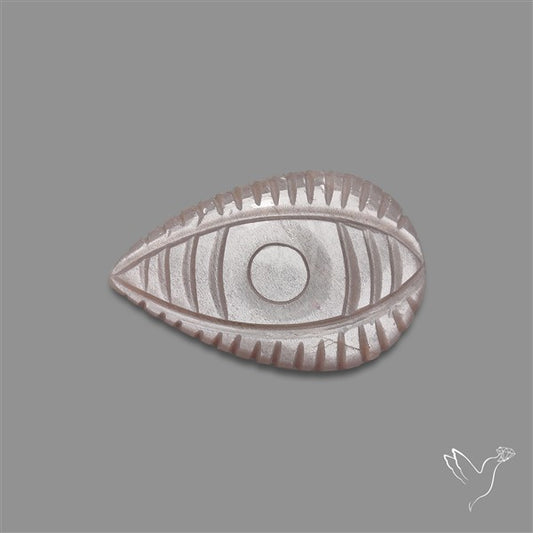 Grey Moonstone Evil Eye Carving