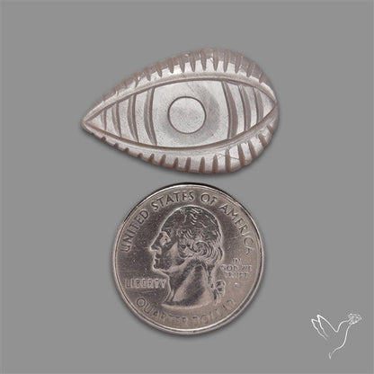 Grey Moonstone Evil Eye Carving