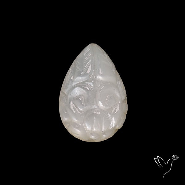 White Moonstone Mughal Carving