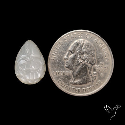 White Moonstone Mughal Carving