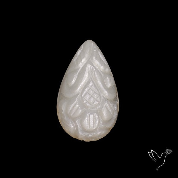 White Moonstone Mughal Carving