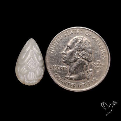 White Moonstone Mughal Carving