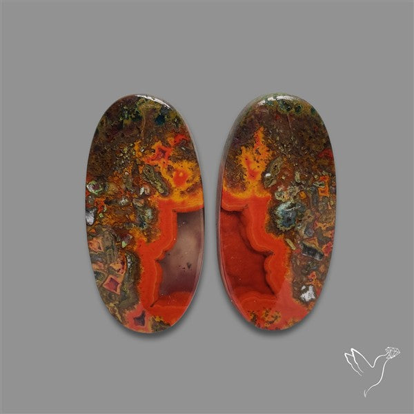 Moccan Seam Agate Pair