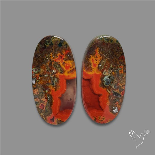 Moccan Seam Agate Pair