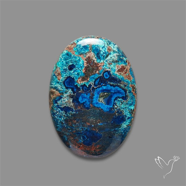 Shattuckite with Cuprite and Azurite Cabochon