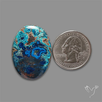 Shattuckite with Cuprite and Azurite Cabochon