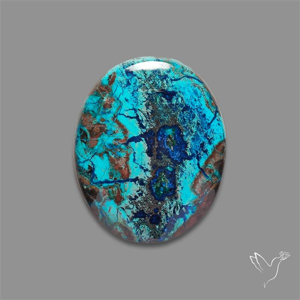 Shattuckite with Cuprite and Azurite Cabochon
