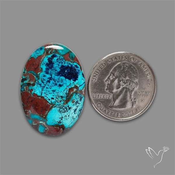 Shattuckite with Cuprite and Azurite Cabochon