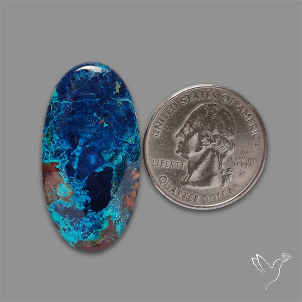 Shattuckite with Cuprite and Azurite Cabochon