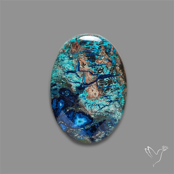 Shattuckite with Cuprite and Azurite Cabochon