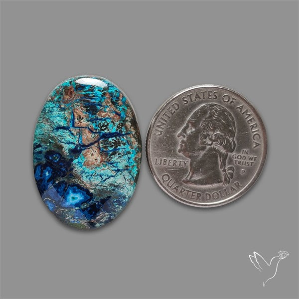 Shattuckite with Cuprite and Azurite Cabochon