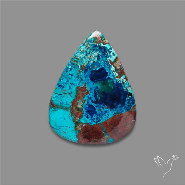 Shattuckite with Cuprite and Azurite Cabochon