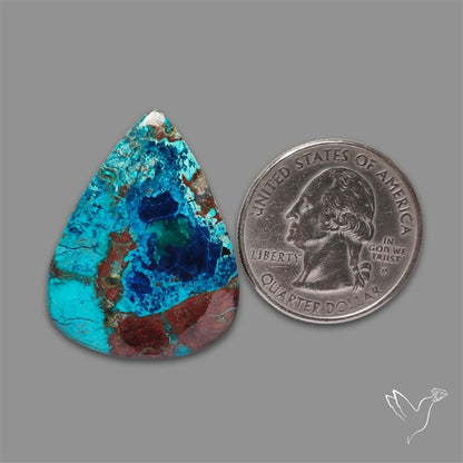 Shattuckite with Cuprite and Azurite Cabochon