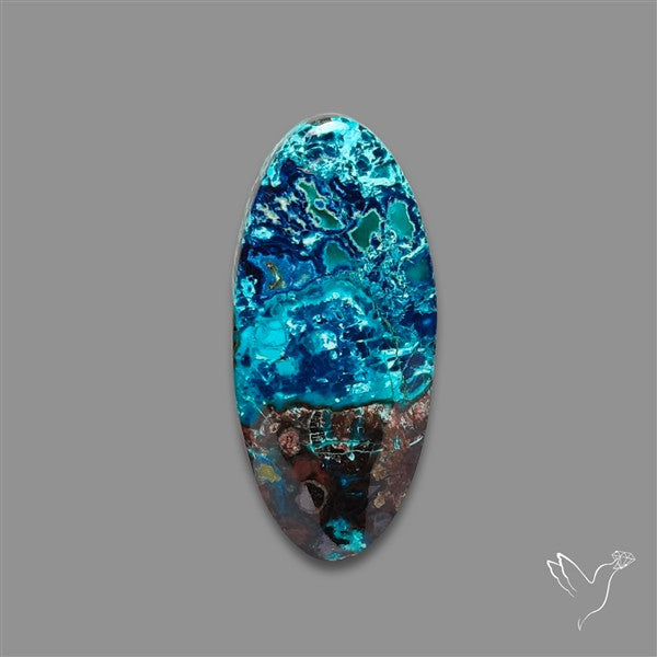 Shattuckite with Cuprite and Azurite Cabochon